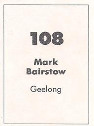 1990 Select AFL Stickers #108 Mark Bairstow Back
